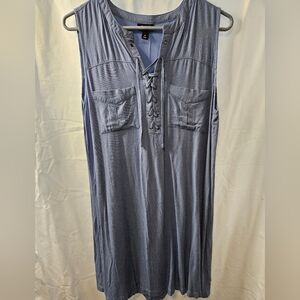 A.N.A Blue Sleeveless Lace-Up Dress